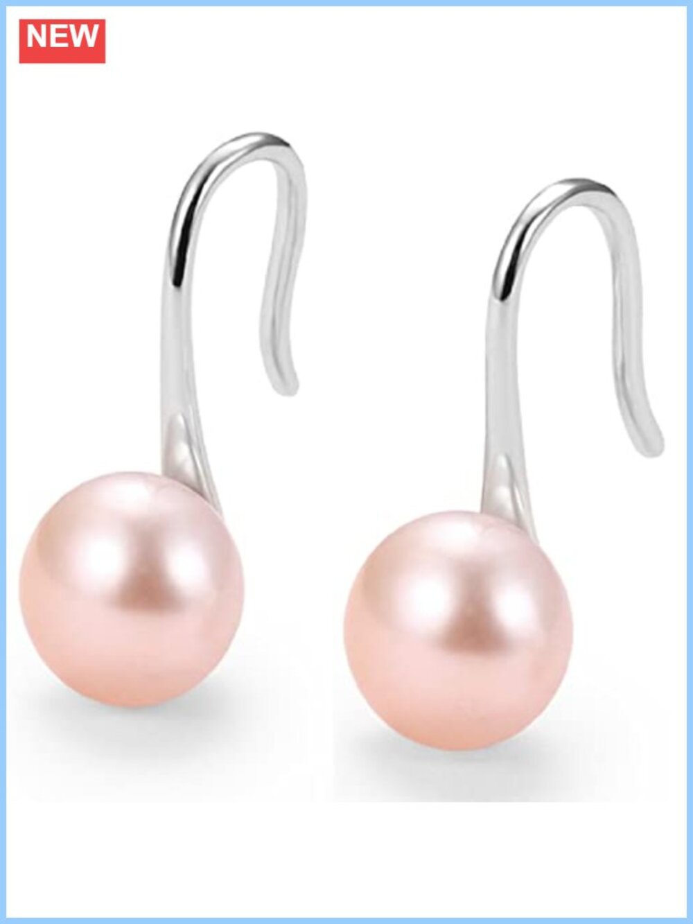 Pearl Drop Earrings 925 Sterling Silver Handmade Good Luck Gift